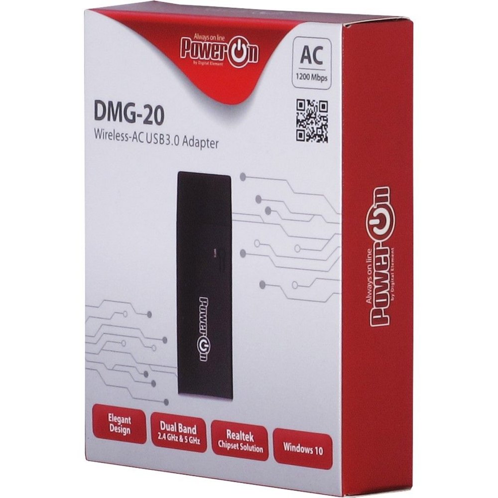 Inter-Tech DMG-20 | Wi-Fi 5 USB Adapter | 867 Mbps | Dual-band (2,4 GHz / 5 GHz) | USB 3.0 | Zwart - Afbeelding 3